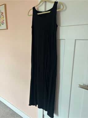 Eileen Fisher Black Sleeveless Maxi Tank Dress